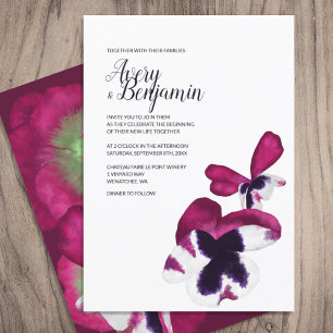 Magenta Herbst-Blume Hochzeit Einladung