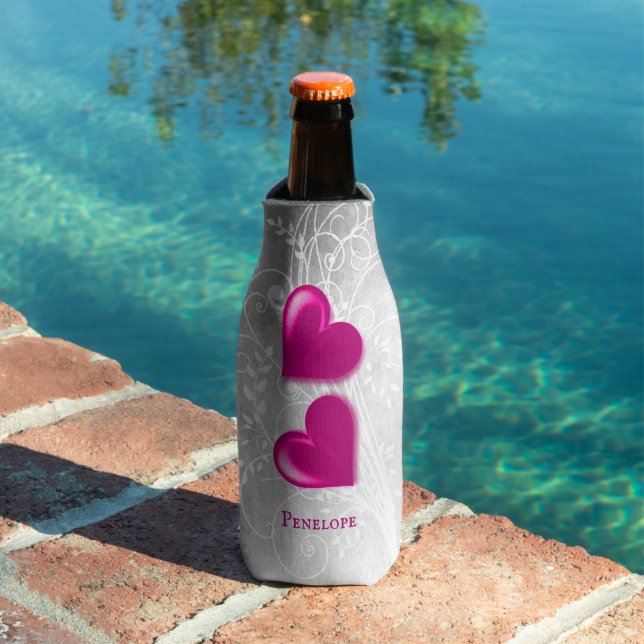 Magenta Herz Personalisiert Flasche Cooler Flaschenkühler (In Situ Pool)