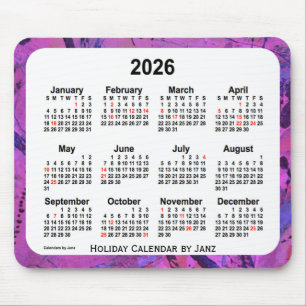 Magenta Holiday Art Calendar von Janz Mousepad