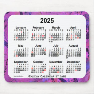 Magenta Holiday Art Calendar von Janz Mousepad