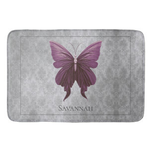Magenta Jeweled Butterfly Badematte
