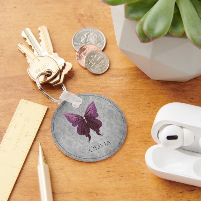 Magenta Jeweled Butterfly Schlüsselanhänger (Schreibtisch)