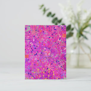 Magenta-Jubiläums-Abstract-Druck  Postkarte