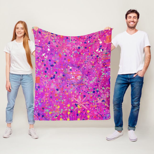 Magenta-Jubiläums-Abstract-Print  Fleecedecke (Beispiel)