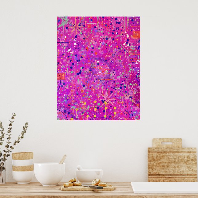 Magenta-Jubiläums-Abstract-Print  Poster (Küche)