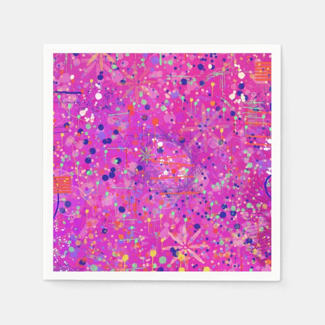 Magenta-Jubiläums-Abstract-Print  Serviette (Vorderseite)