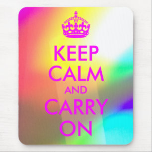 Magenta Keep Calm and Carry On Mauspad