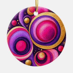 Magenta Kosmische Blasen Abstract Muster Keramik Ornament