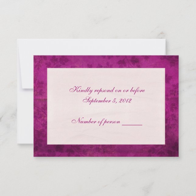 Magenta Leaf UAWG RSVP Karte (Vorderseite)