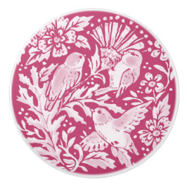 Magenta Lila Bird Floral Thistle Woodland Hübsch Keramikknauf