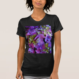 Magenta Lila-blaugelbe Hydrangeas-Blume T-Shirt