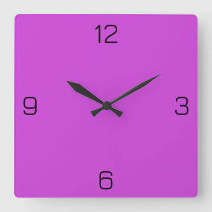 Magenta / Lila CE43D8 und Namensoption Quadratische Wanduhr