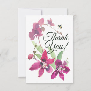 Magenta Lila Orchideen Dankeskarte