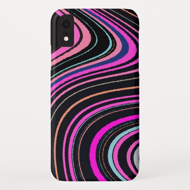 Magenta Lila Pink Blue Pattern Case-Mate iPhone Hülle (Rückseite)