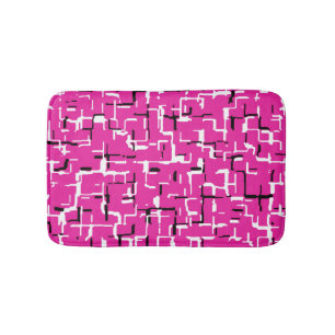 Magenta Lila Pink Schwarz Weiß Muster Badematte