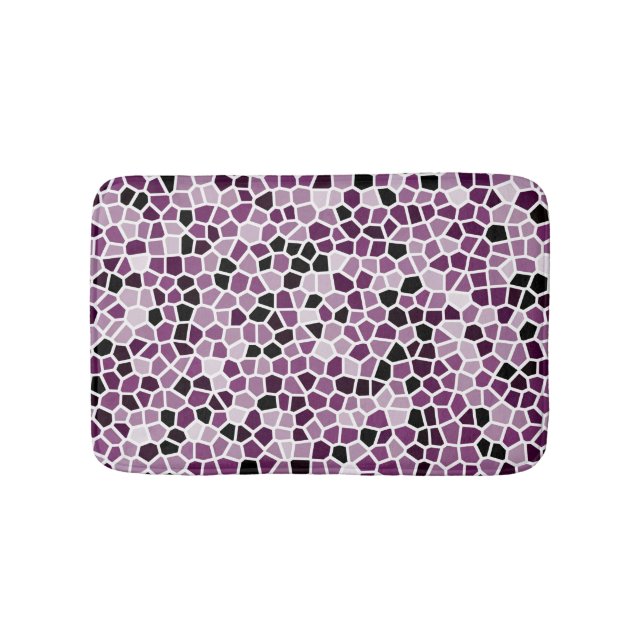 Magenta Lila rosa gestanztes Glasmuster Badematte (Vorderseite)