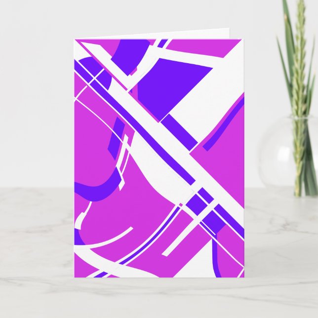 Magenta Lila White Slanted Bold Geometric Shapes Karte (Vorderseite)