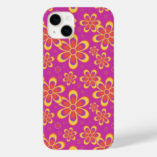 Magenta Lila Yellow Groovy Blume Pattern Case-Mate iPhone 14 Plus Hülle