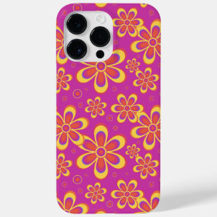 Magenta Lila Yellow Groovy Blume Pattern Case-Mate iPhone 14 Pro Max Hülle