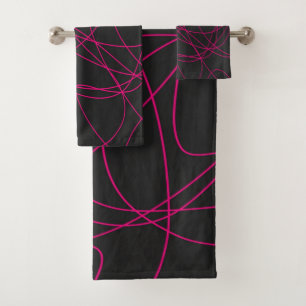 Magenta Line Kunst am Schwarzen Meer Badhandtuch Set
