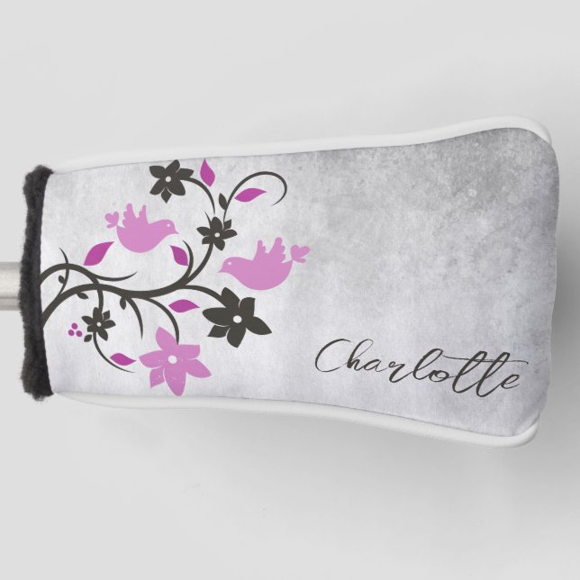 Magenta Lovebirds Golf Head Cover Golf Headcover (Vorderseite)