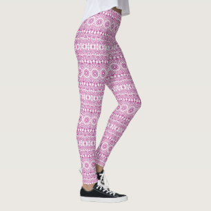 Magenta Mandala Geometrisches Muster Leggings