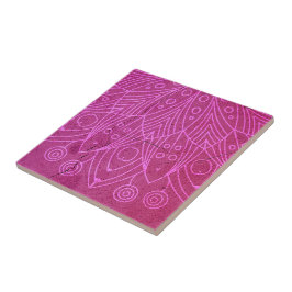 Magenta Mandala Zen Rustikaler Geist des Körpers Fliese