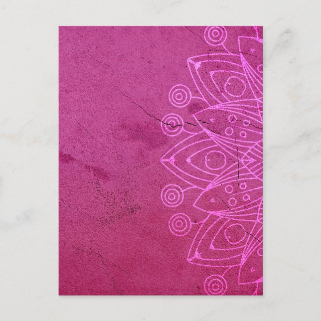 Magenta Mandala Zen Rustikaler Geist des Körpers Postkarte (Vorderseite)