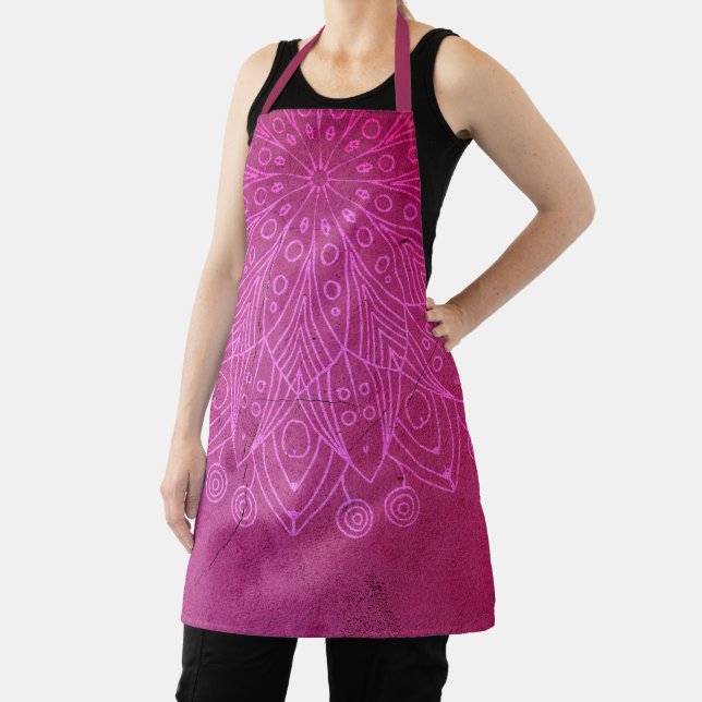 Magenta Mandala Zen Rustikaler Geist des Körpers Schürze (InSitu)
