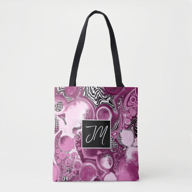 Magenta Marble Fluid Art Tasche (Vorderseite)