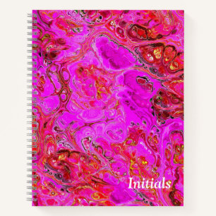 Magenta Marble Swirl Personalisiertes Notebook Notizbuch
