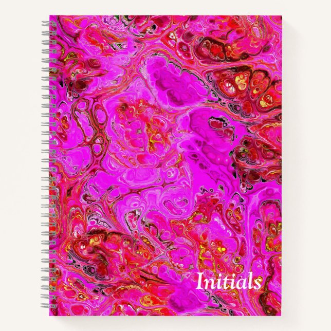 Magenta Marble Swirl Personalisiertes Notebook Notizbuch (Vorderseite)