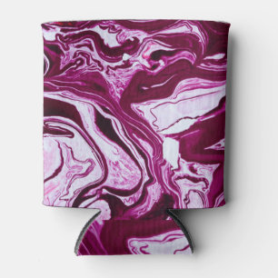 Magenta Marmortextur: Abstrakte Fluid Art Dosenkühler