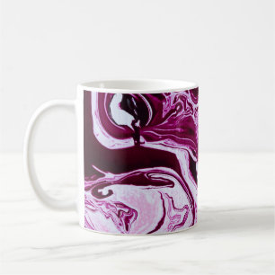 Magenta Marmortextur: Abstrakte Fluid Art Kaffeetasse