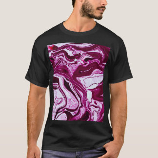 Magenta Marmortextur: Abstrakte Fluid Art T-Shirt