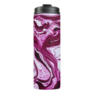 Magenta Marmortextur: Abstrakte Fluid Art Thermosbecher