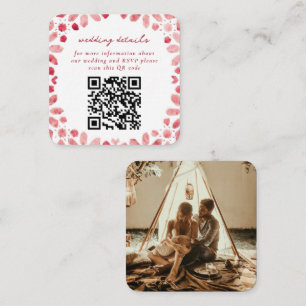 Magenta Marokkanische Fliesen QR Code Hochzeit Begleitkarte