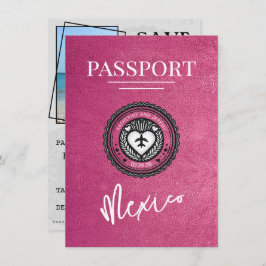 Magenta Mexico Passport Save the Date