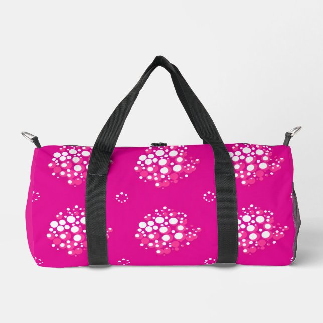 Magenta Minimal Dot Pattern Design Duffle Bag (Vorderseite)