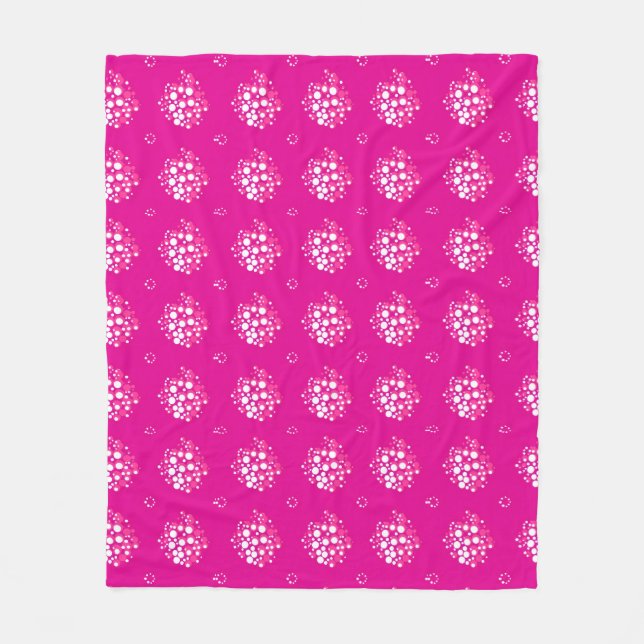 Magenta Minimal Dot Pattern Design Fleecedecke (Vorderseite)