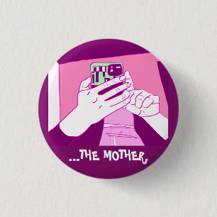 Magenta Mint White Button