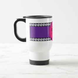 Magenta Monogram Diamond Abschluss Reisebecher
