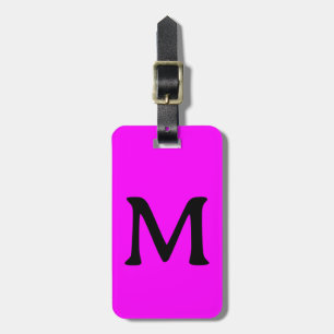Magenta Monogram Individuelle Name Farbnebel Rosa Gepäckanhänger