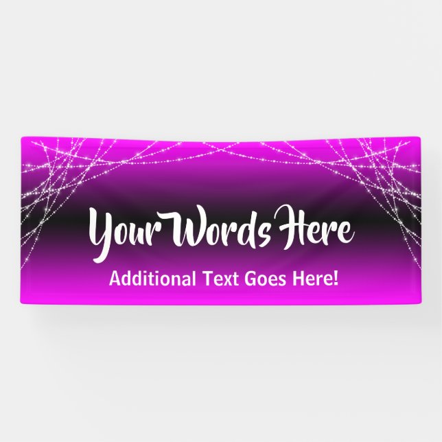 Magenta Ombre Light Strings Ihren eigenen Text hin Banner (Horizontal)