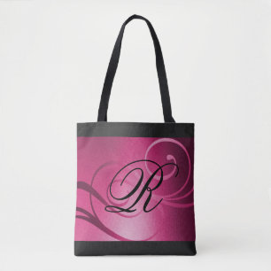 Magenta Ombre Swirl-Design mit Monogramm