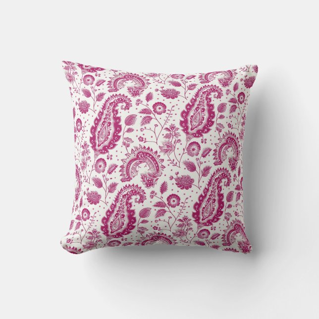 Magenta Paisley Pattern Kissen (Vorderseite)