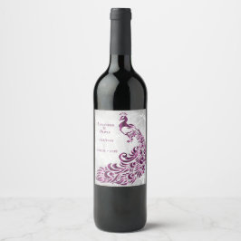 Magenta Peacock Leaf Weinroute Mendrisiotto Weinetikett