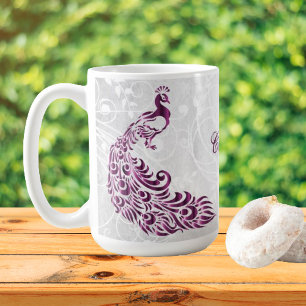 Magenta Peacock Personalisiert Coffee Tasse