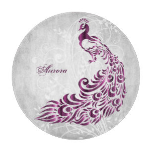 Magenta Peacock Personalisiert Cutting Board Schneidebrett