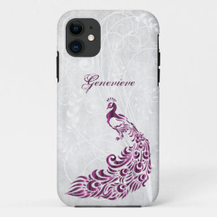 Magenta Peacock Personalisiert iPhone 11 Fall Case-Mate iPhone Hülle